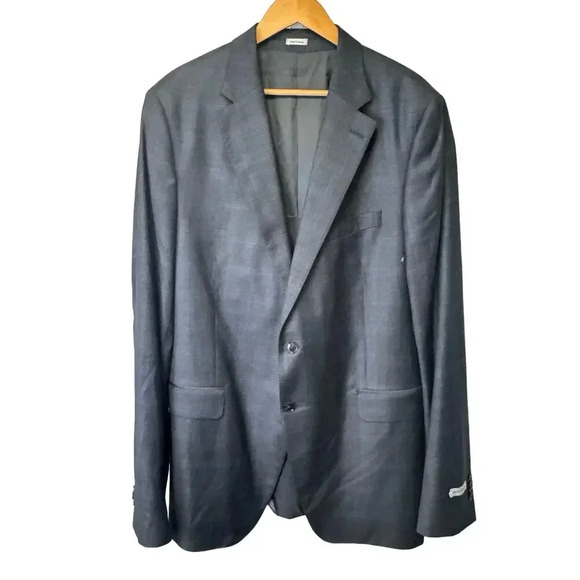 New Peter Millar Mens Custom Suit Sports Coat Jacket 100% Wool Blue Gray Plaid - Picture 1 of 16